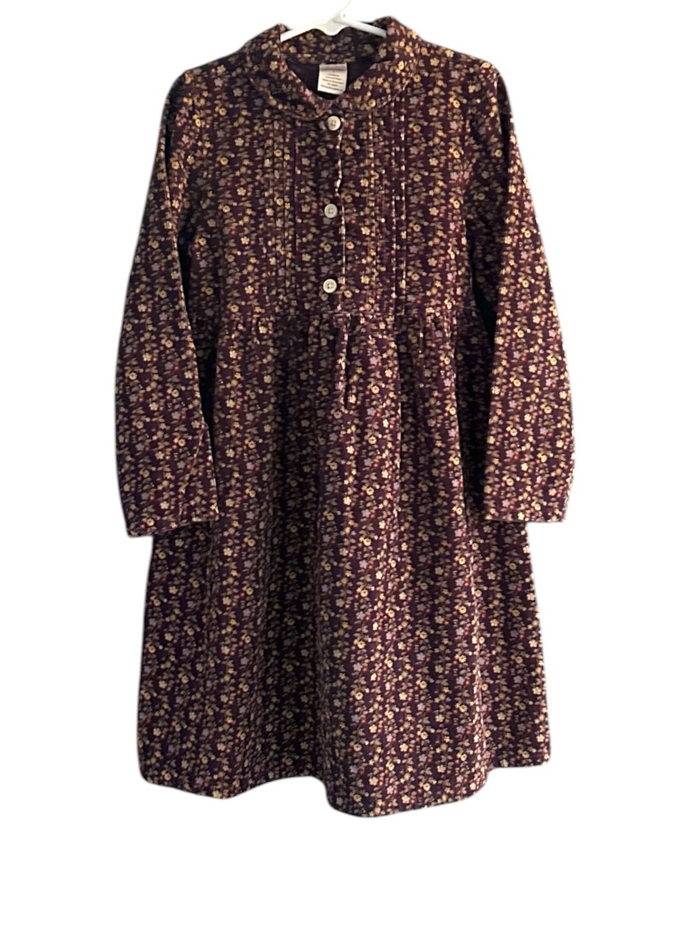 VTG Gymboree Purple Floral Corduroy Dress Size 7